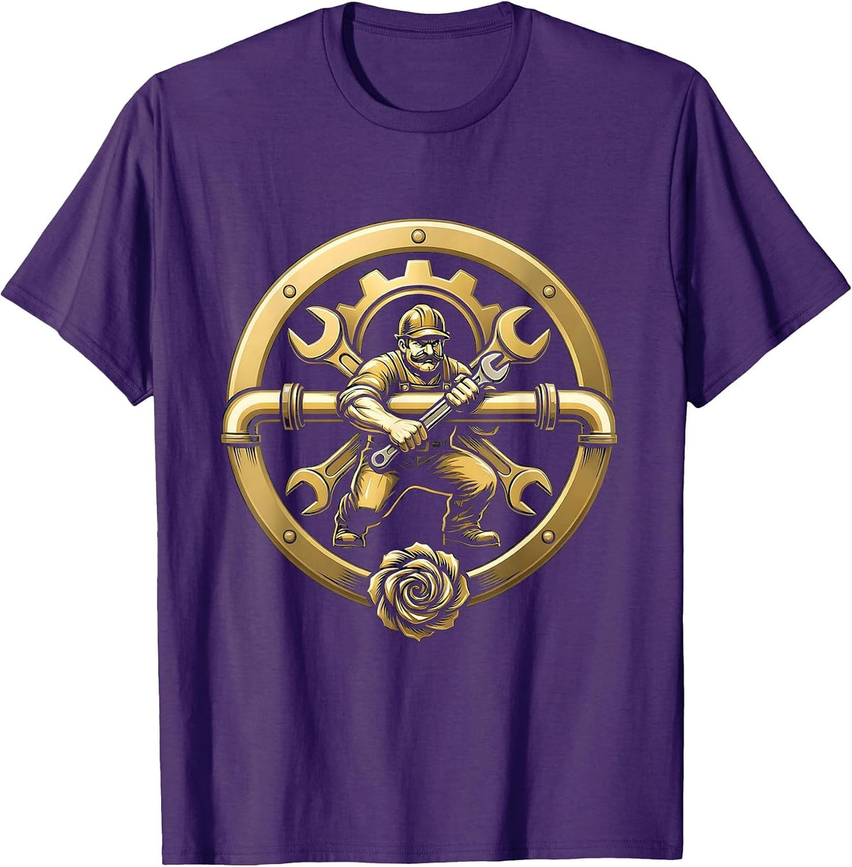 Labor Day Plumber Threading Pipe Basement Graphic T-Shirt - Purple
