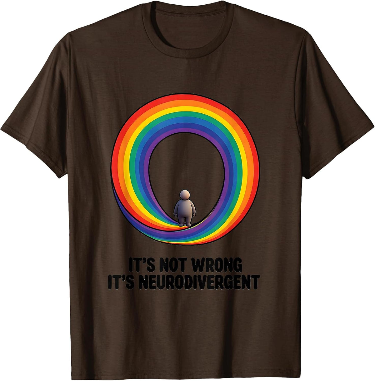 It's Not Wrong It's Neurodivergent Neurodiversity Awareness T-Shirt - Brown