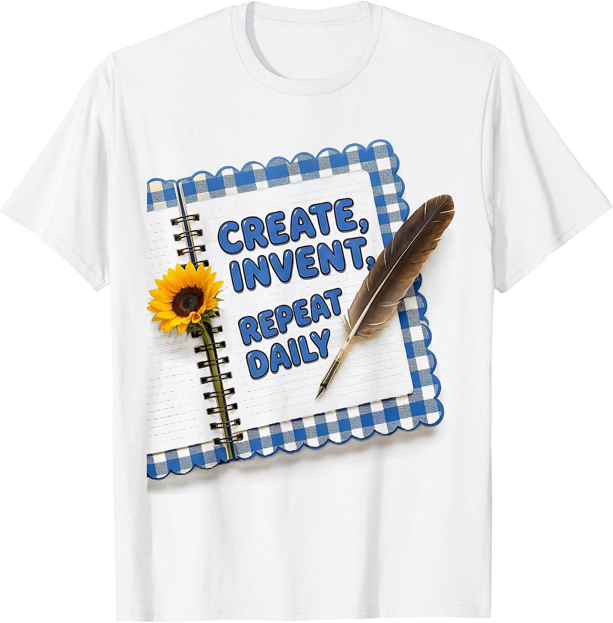 Men's Create Invent Repeat Daily Renaissance Man Design T-Shirt - White