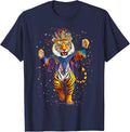 Mardi Gras Tiger T-Shirt - Navy Blue