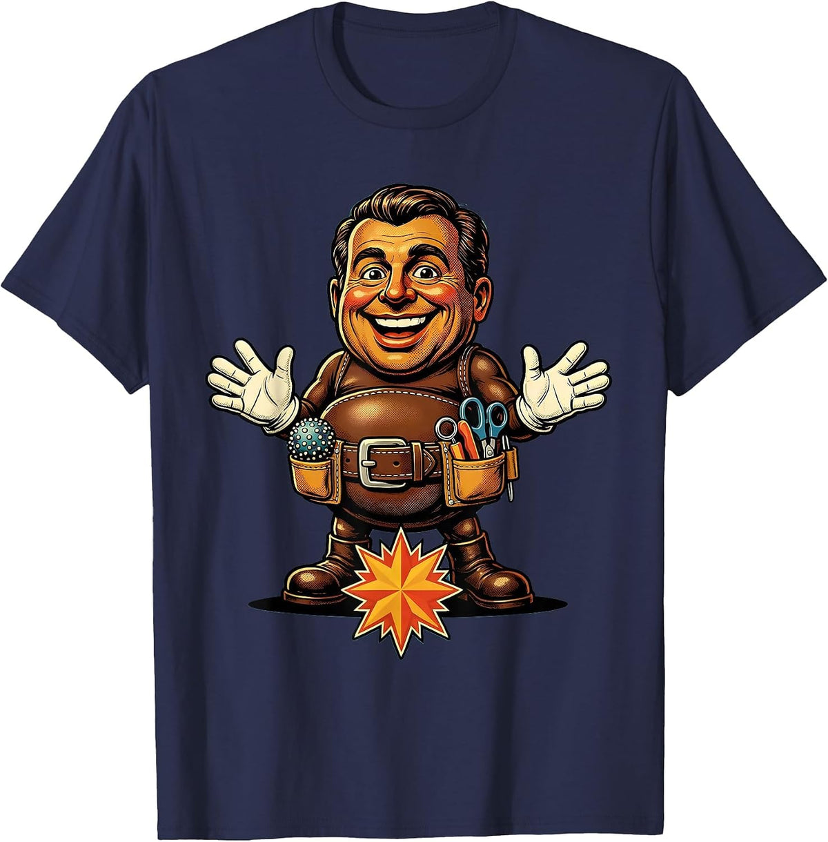 Men's Occupational Therapy Toolbelt Illustration T-Shirt - Navy Blue