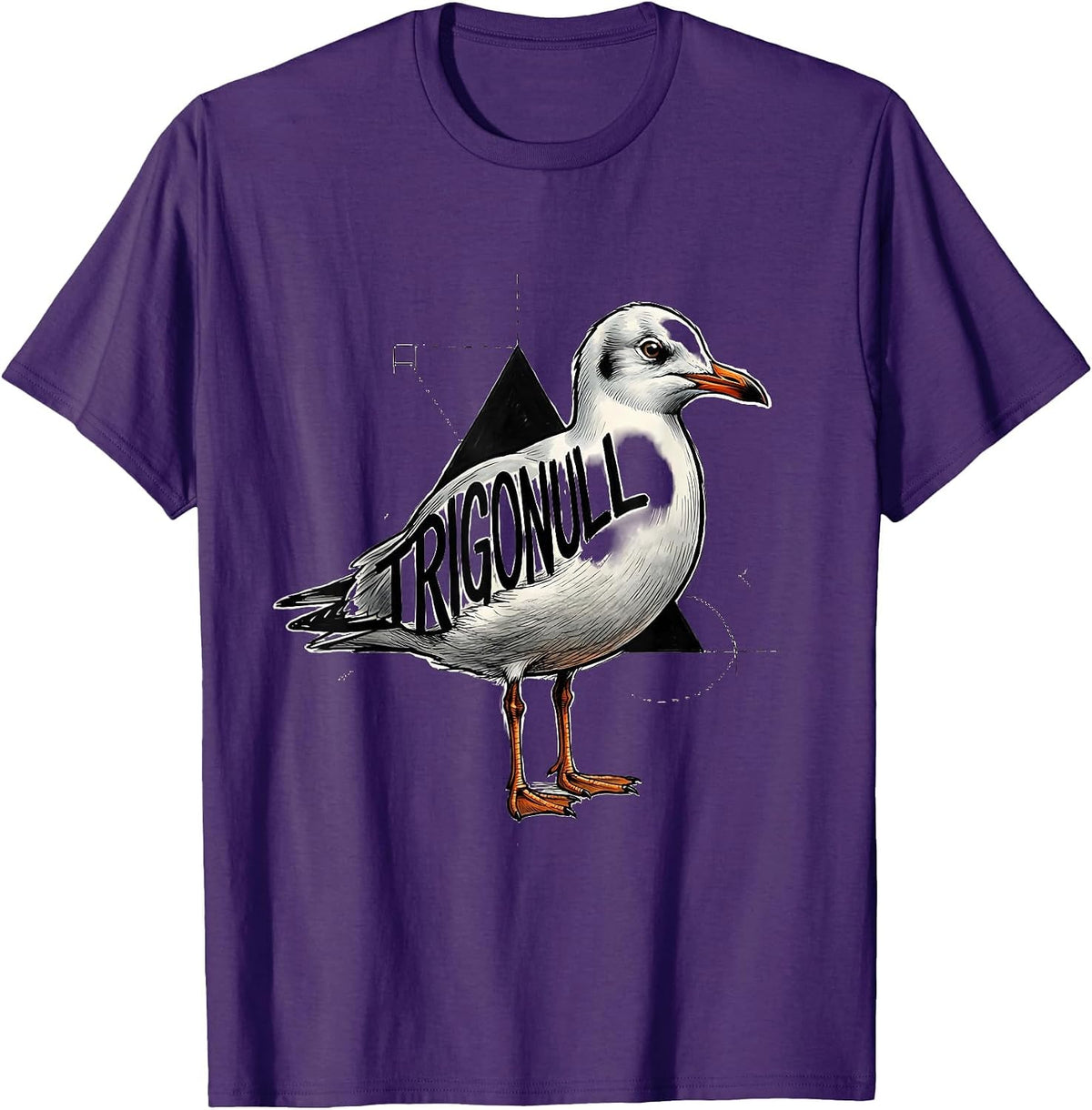 Men's Trigonull Triangle Seagull Bird Pun Funny Math Teacher T-Shirt - Purple