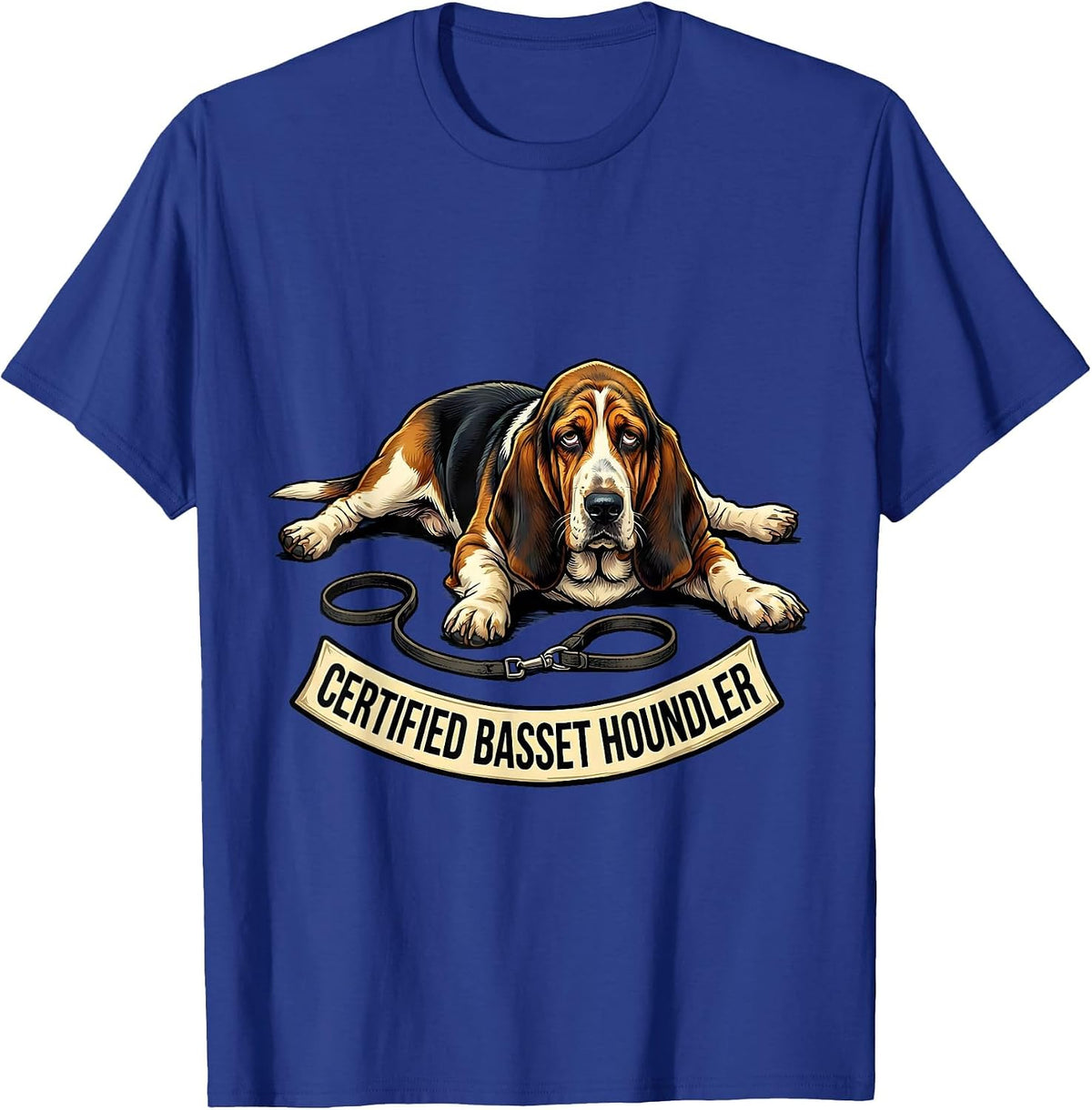 Men's Certified Basset Houndler Funny Dog Lover Gift T-Shirt - Royal Blue