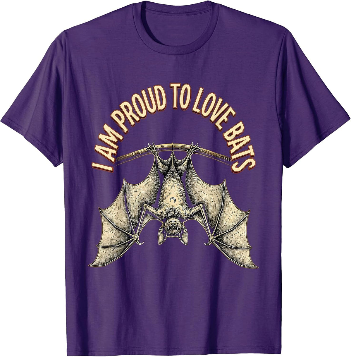 I Am Proud To Love Bats Bat Lover Wildlife Conservation Bat T-Shirt - Purple