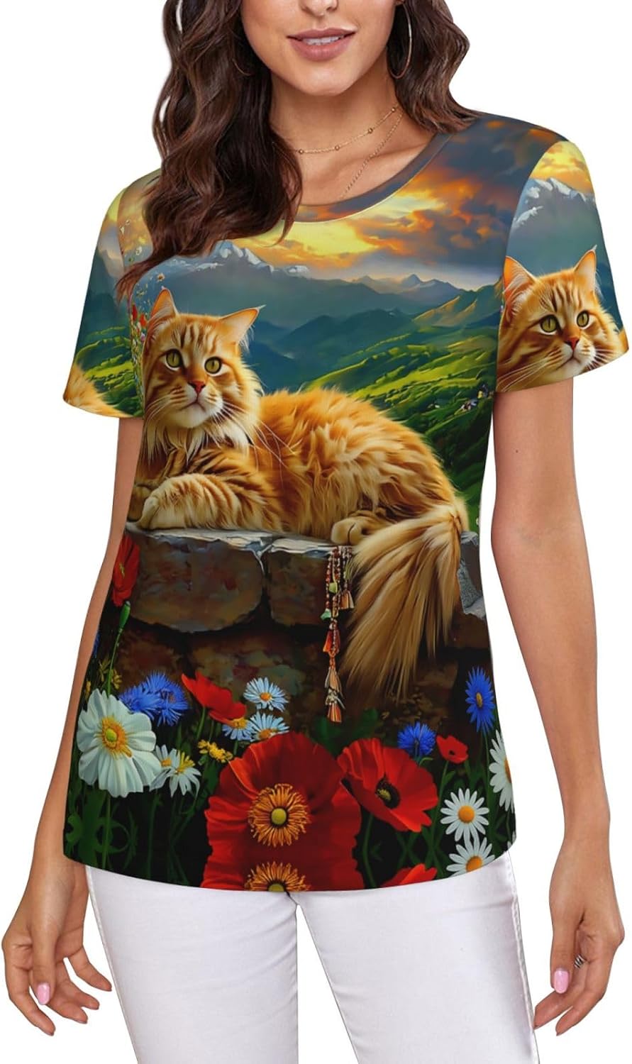 Short Sleeve Women's Summer Crewneck T Shirts Tees Casual Basic Tops - A11