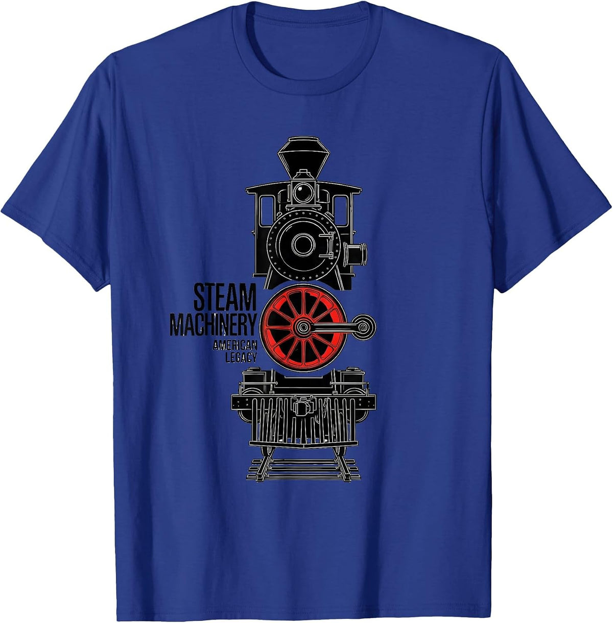 Men's Steam Machinery American Legacy Retro Big Boy 4014 Train T-Shirt - Royal Blue