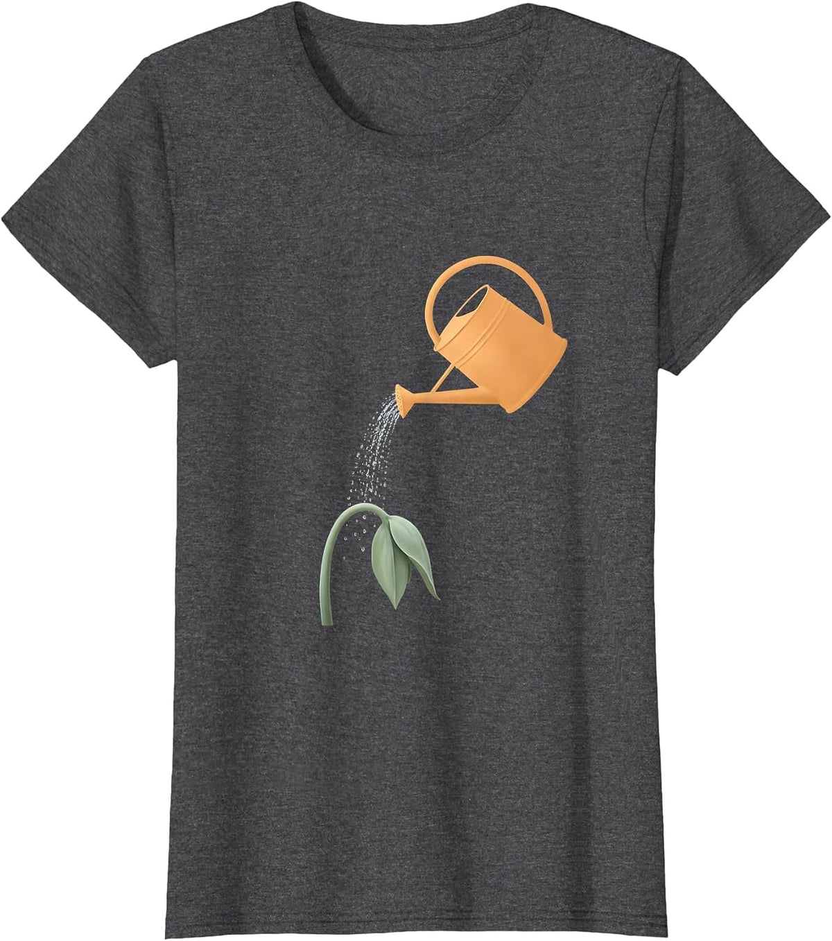 Women's Mental Health Matters Watering Can Light Graphic T-Shirt - Dark Heather Grey