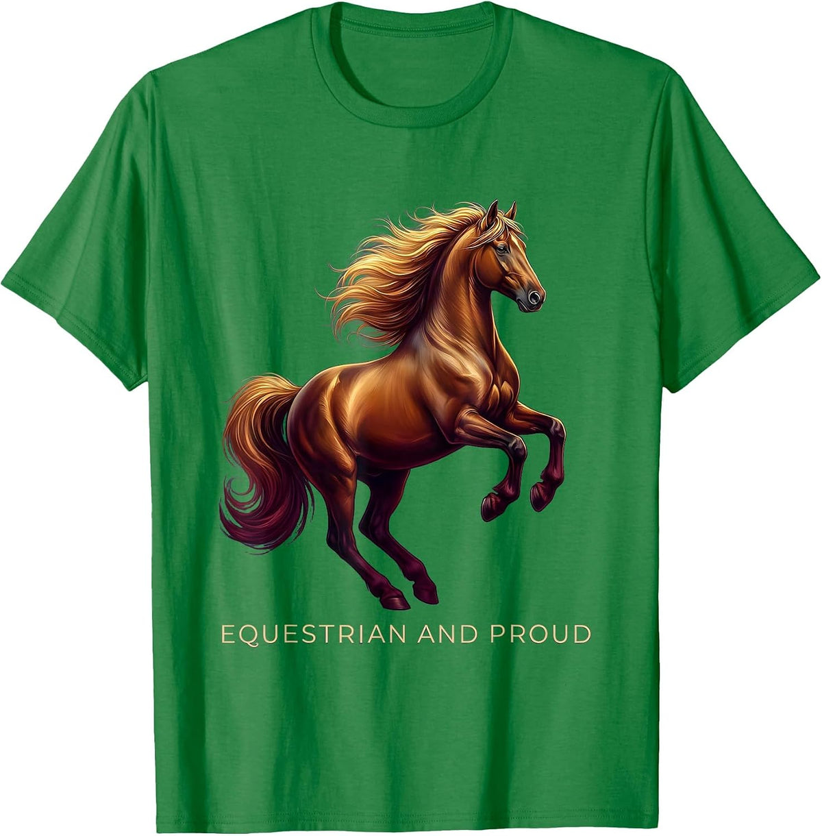 Men's Equestrian and Proud Horse Lover Design T-Shirt - Kelly Green