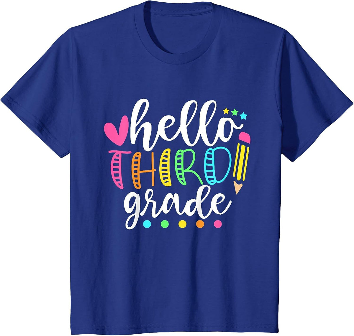 Hello Third Grade Shirt Team 3rd Grade Back to School T-Shirt - Royal Blue