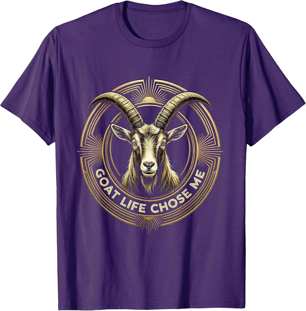 Men's Goat Life Chose Me Funny Goat Design T-Shirt - Purple