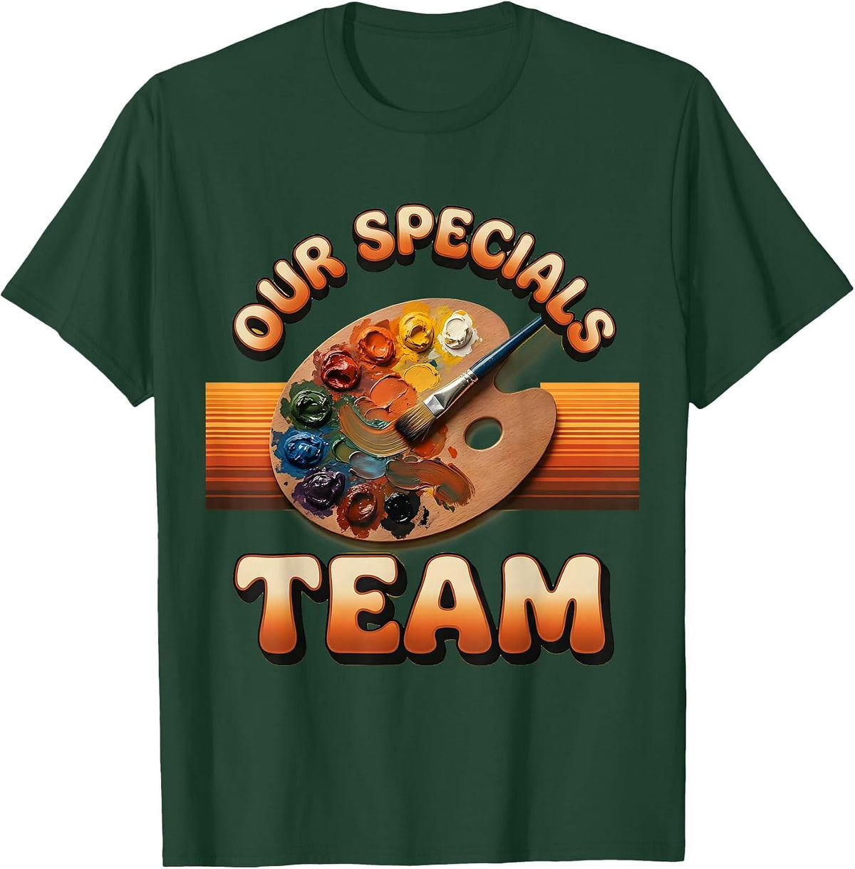 Men's OUR SPECIALS TEAM Retro Specialist Teacher Squad Team T-Shirt - Dark Green