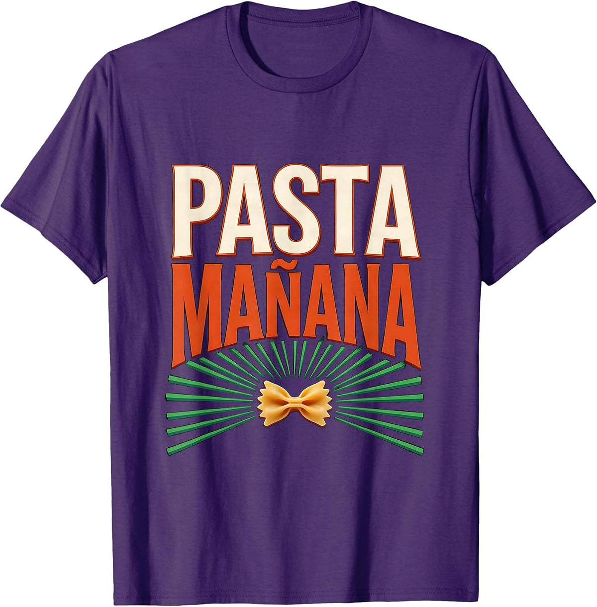 Men's Pasta Mañana Funny Spanish Pun Cinco De Mayo Party Humor T-Shirt - Purple