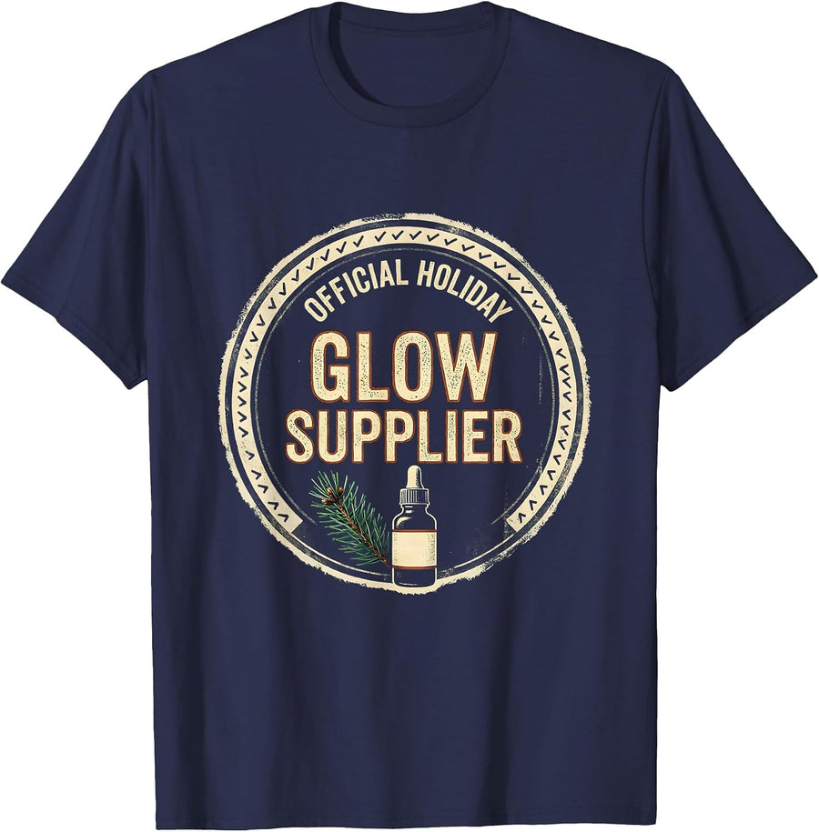 Official Holiday Glow Supplier Vintage Esthetician T-Shirt - Navy Blue