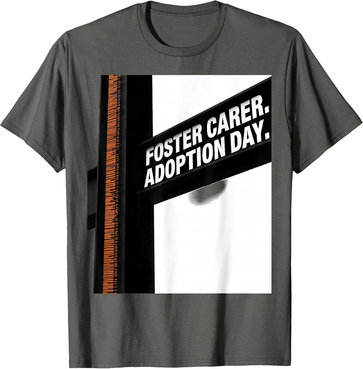 Men's Foster Carer Adoption Day Brutalist Graphic Family Keepsake T-Shirt - Asphalt Grey