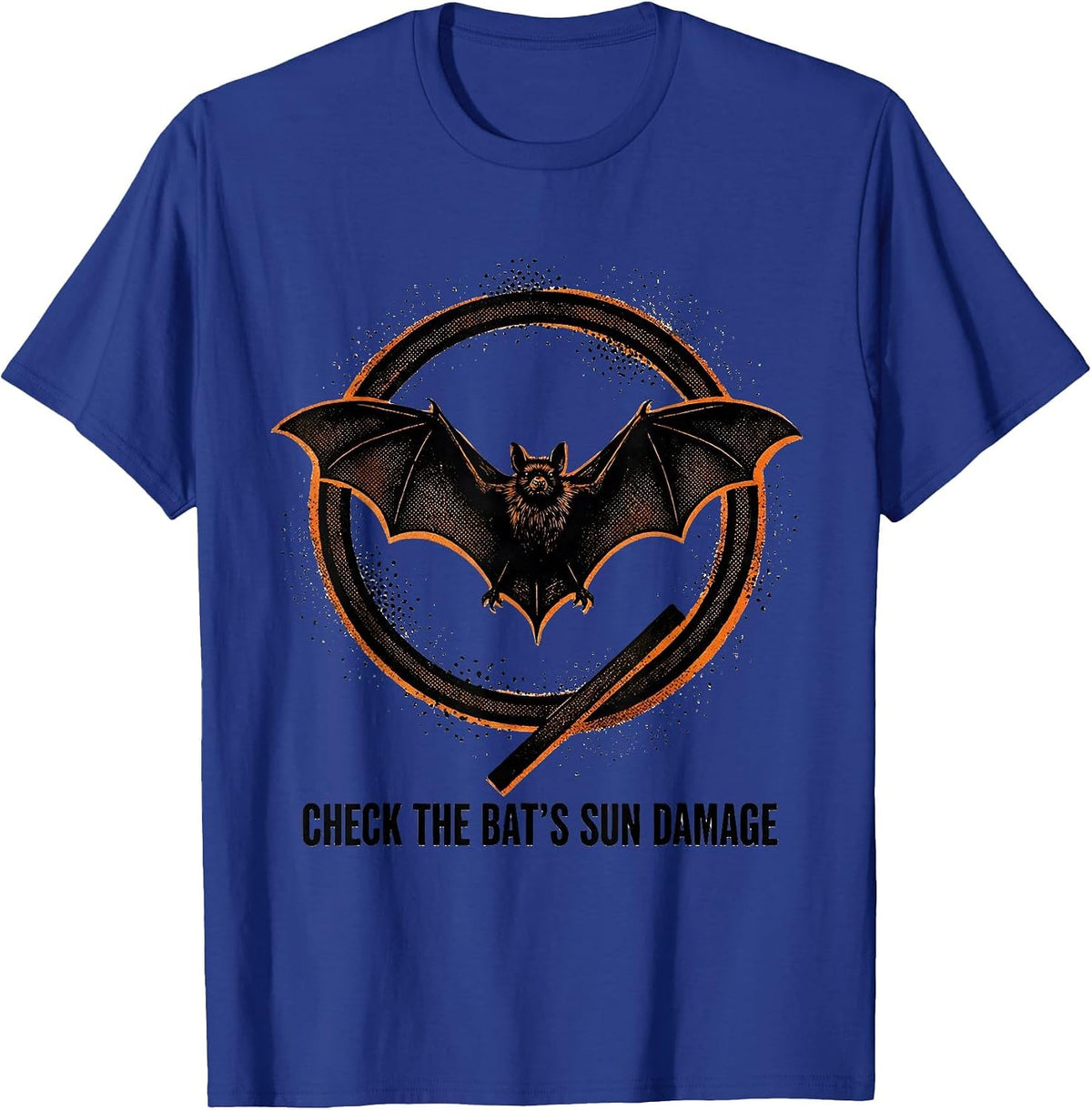 Check The Bat's Sun Damage Funny Dermatology Esthetician T-Shirt - Royal Blue
