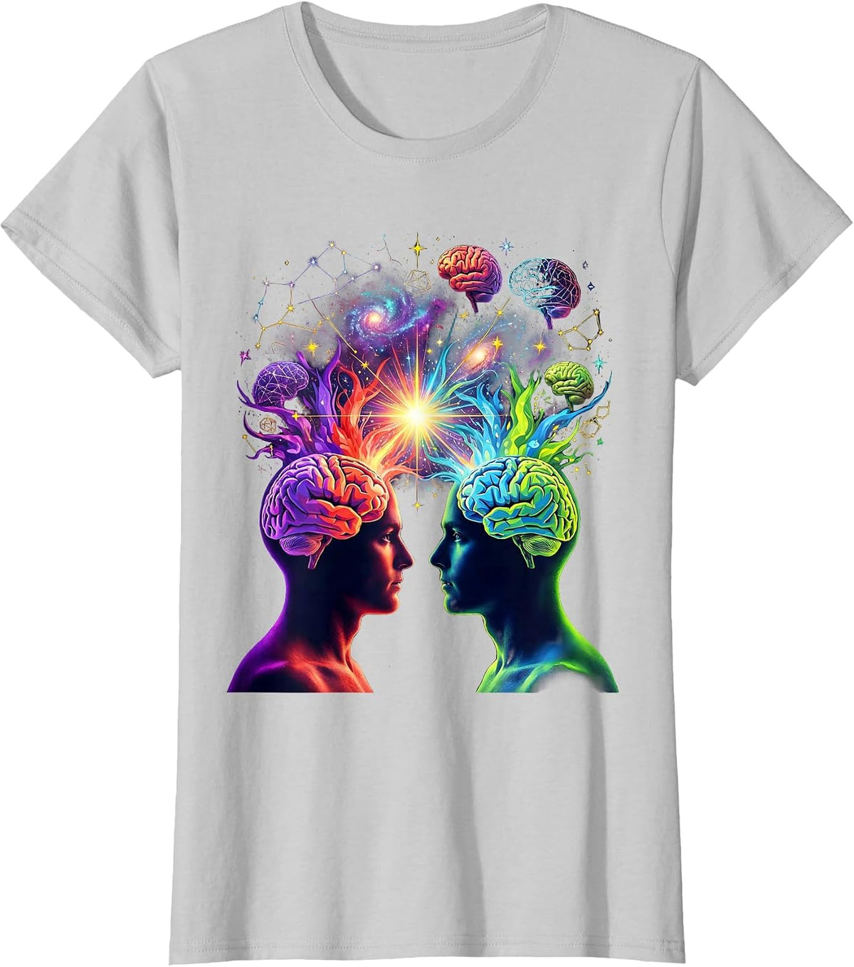 Celebrate Minds of All Kinds Neurodiversity Art T-Shirt - Silver Grey