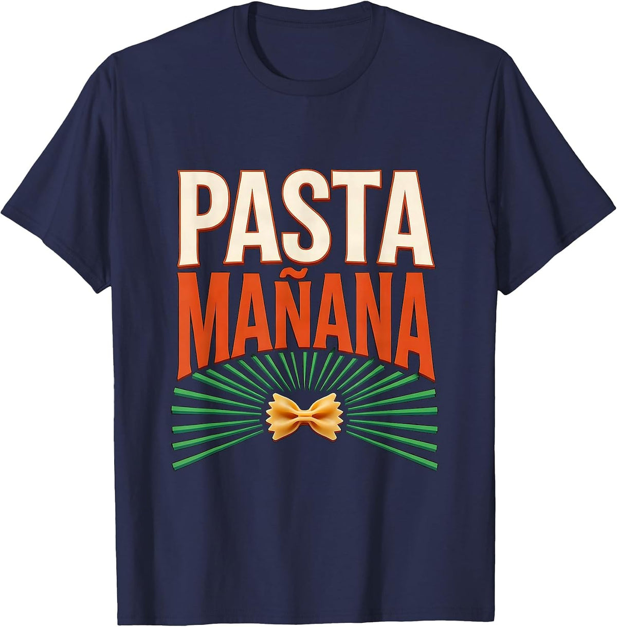 Men's Pasta Mañana Funny Spanish Pun Cinco De Mayo Party Humor T-Shirt - Navy Blue