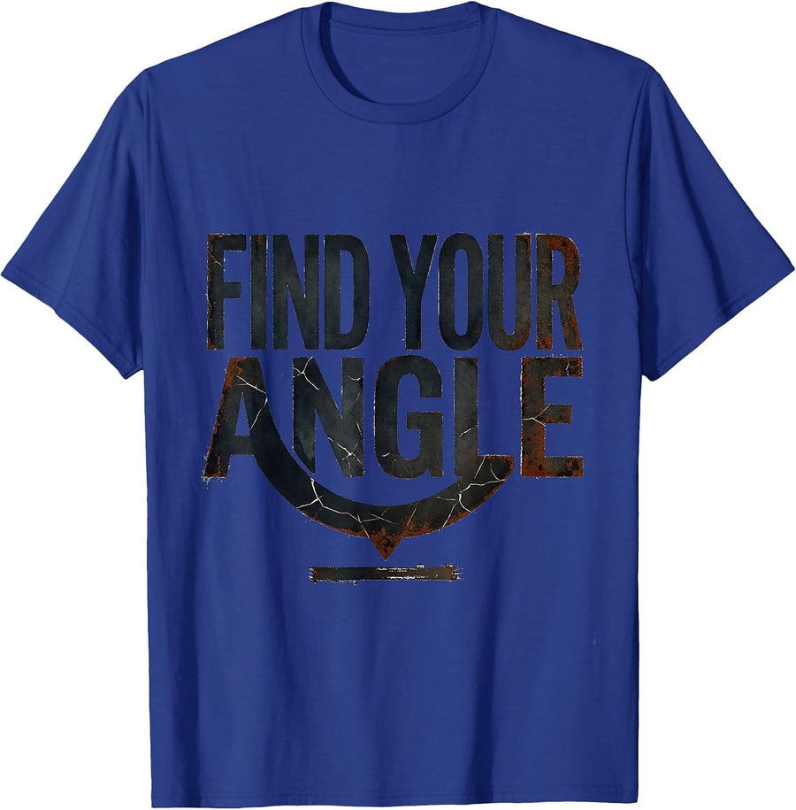 Find Your Angle Distressed Funny Math Teacher Gift T-Shirt - Royal Blue
