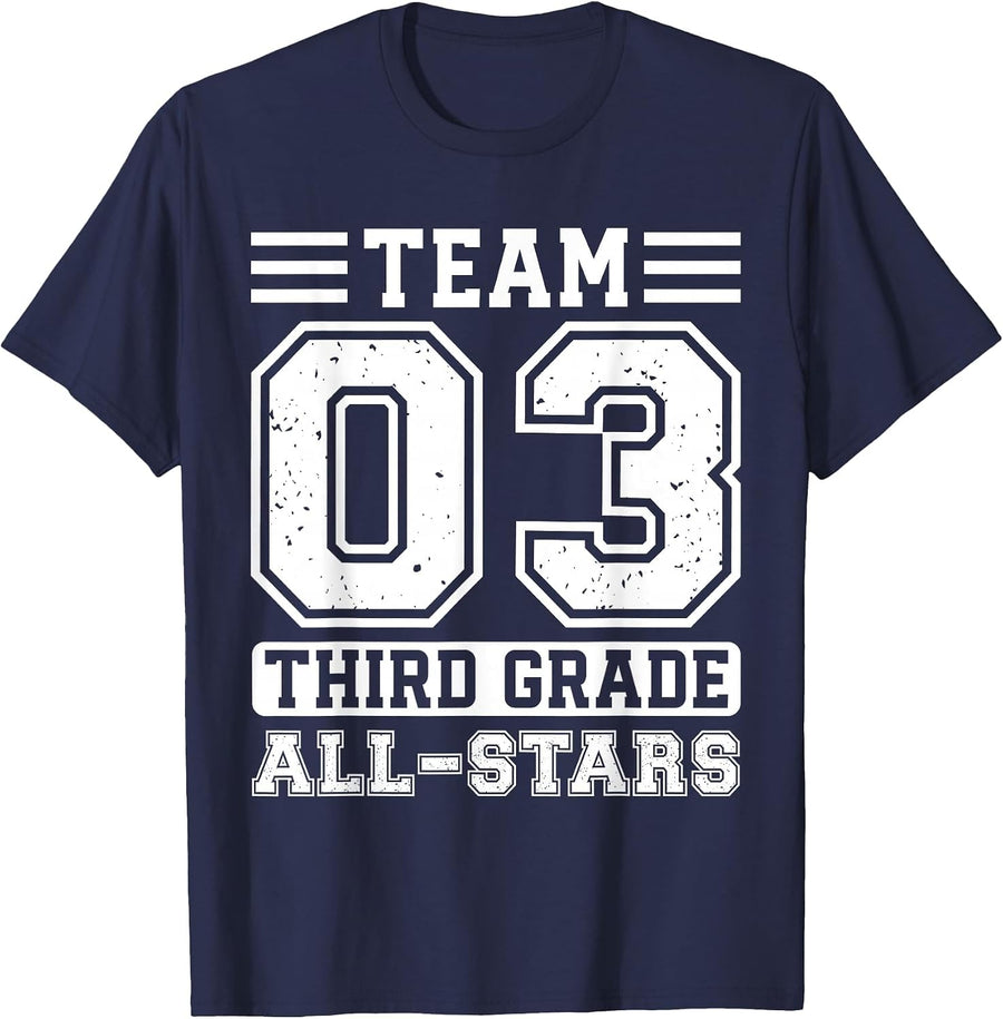 3rd Grade Team T-Shirt Third Grade Back to School T-Shirt - Navy Blue