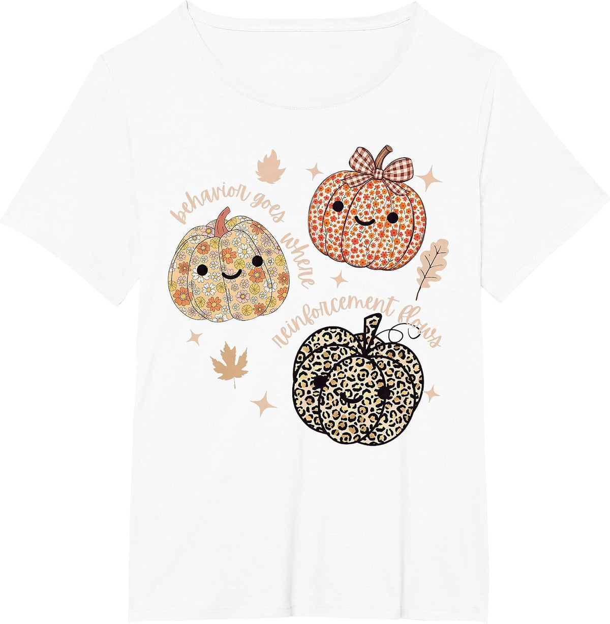 Neurodiversity Inclusion Fall Flower Pumpkin Autumn Autism T-Shirt - White