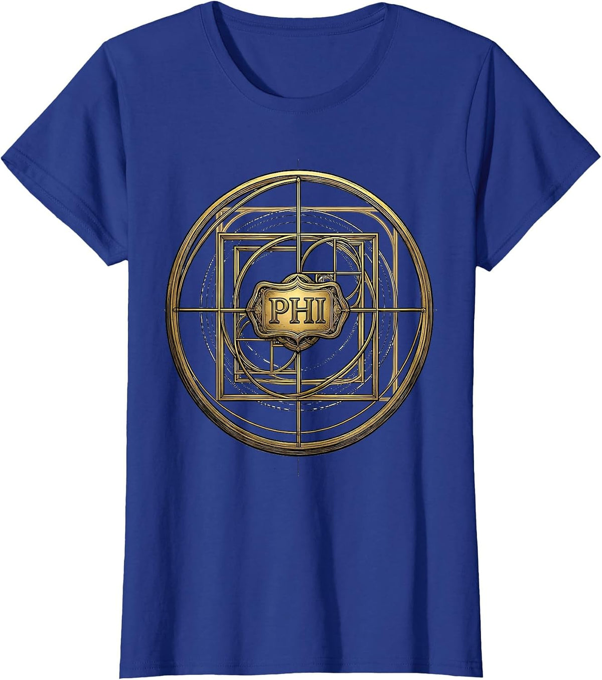 Women's Phi Golden Ratio Sacred Geometry Math Enthusiast Teacher T-Shirt - Royal Blue
