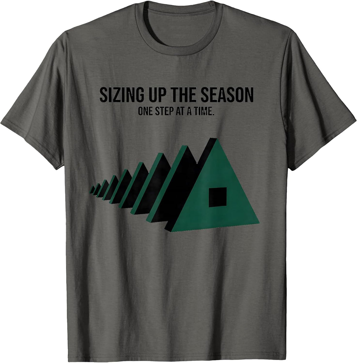 Men's Sizing Up The Season, One Step At A Time Occupational T-Shirt - Asphalt Grey
