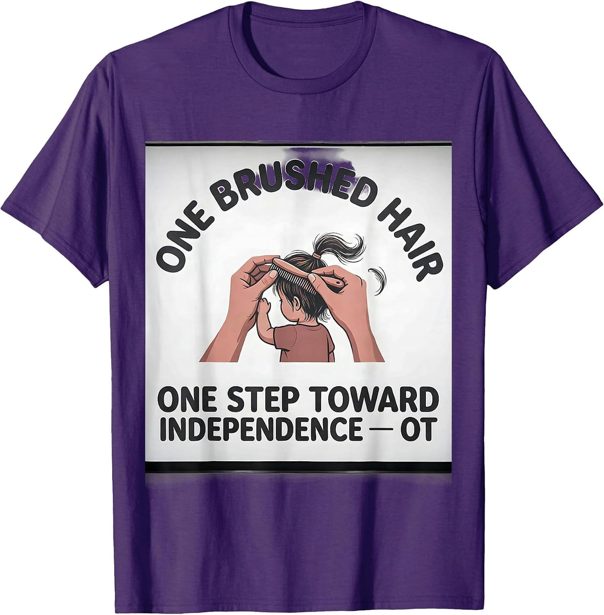 Men's One Brushed Hair One Step Toward Independence OT T-Shirt - Purple