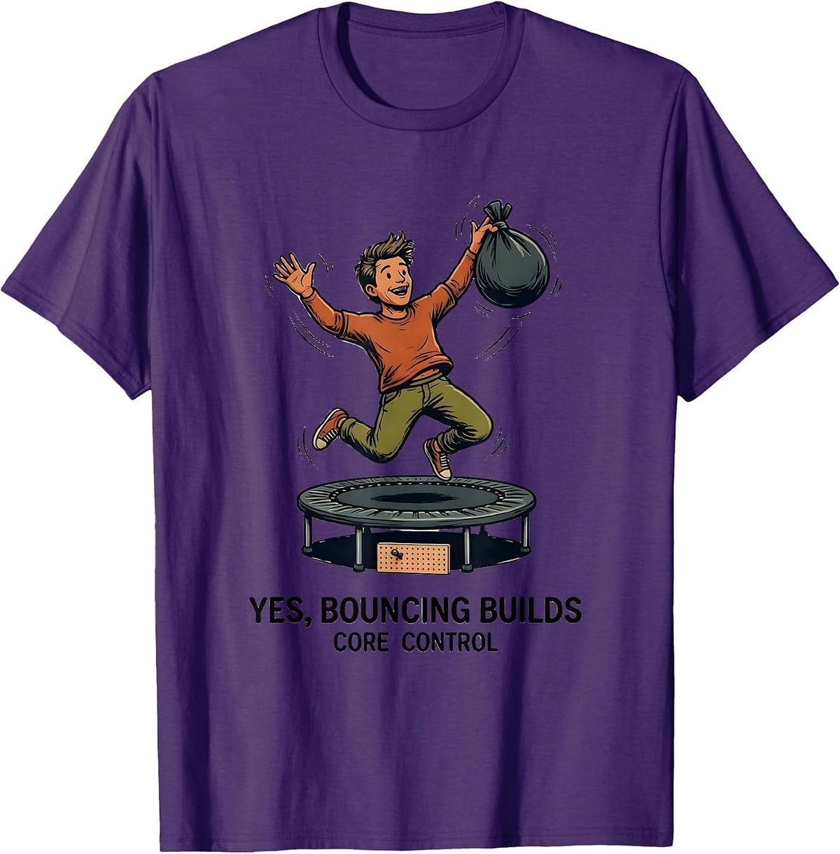 Yes, Bouncing Builds Core Control Retro Occupational Therapy T-Shirt - Purple