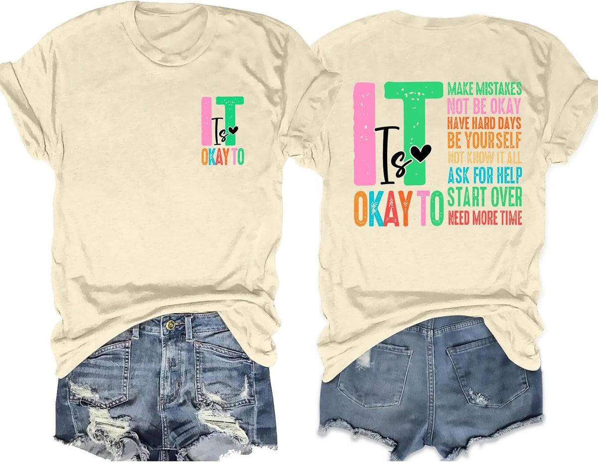 Mental Health Shirts for Women: Let Them T-Shirt You Matter Tshirt Inspirational Motivational Gifts Tee Tops - Beige