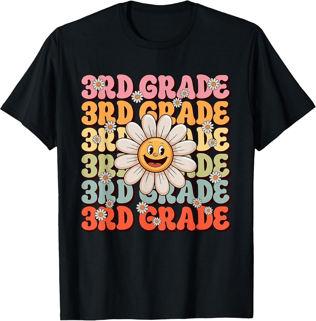 Cute 3rd Grade First Day of School Teacher Back to School T-Shirt - Black