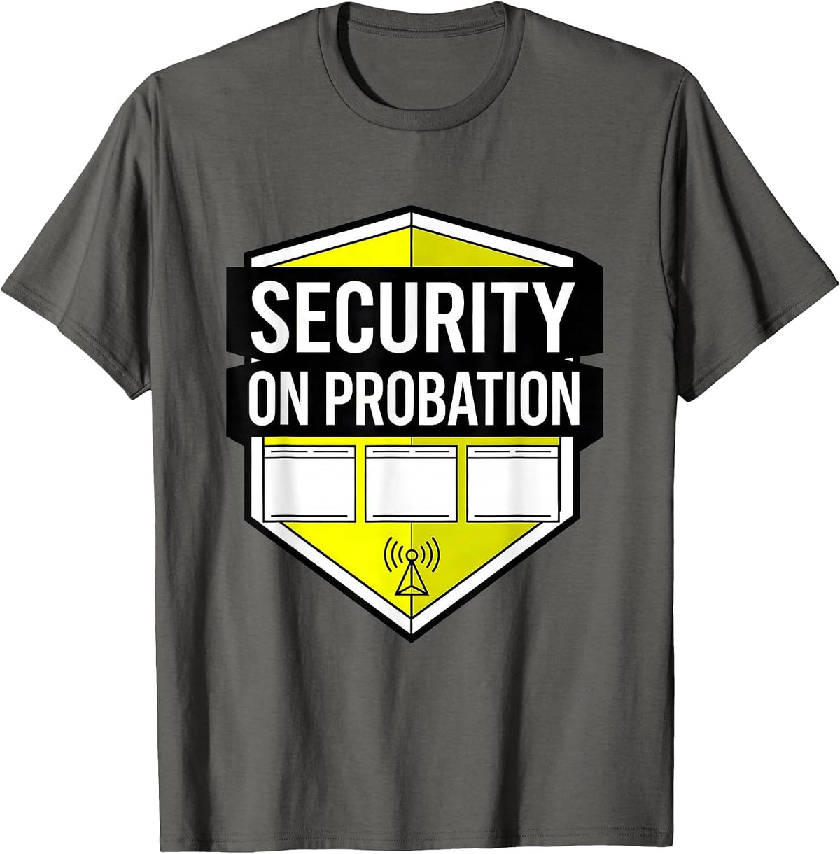 SECURITY ON PROBATION Geometric Halloween Costume Roleplay T-Shirt - Asphalt Grey