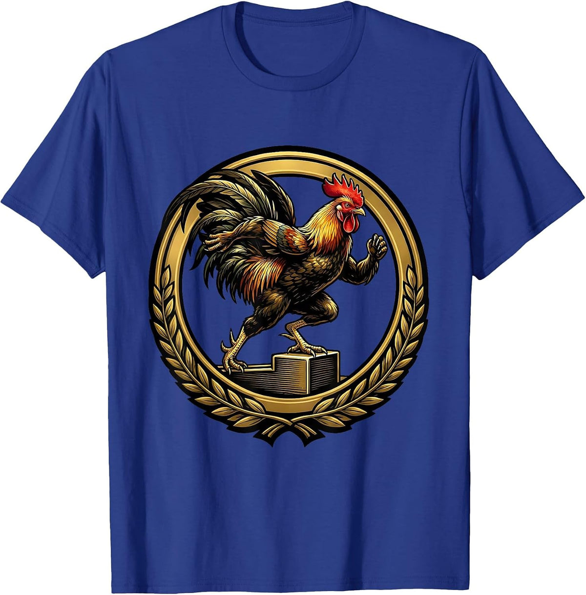 Sprinting Chicken Starting Block Track Runner T-Shirt - Royal Blue