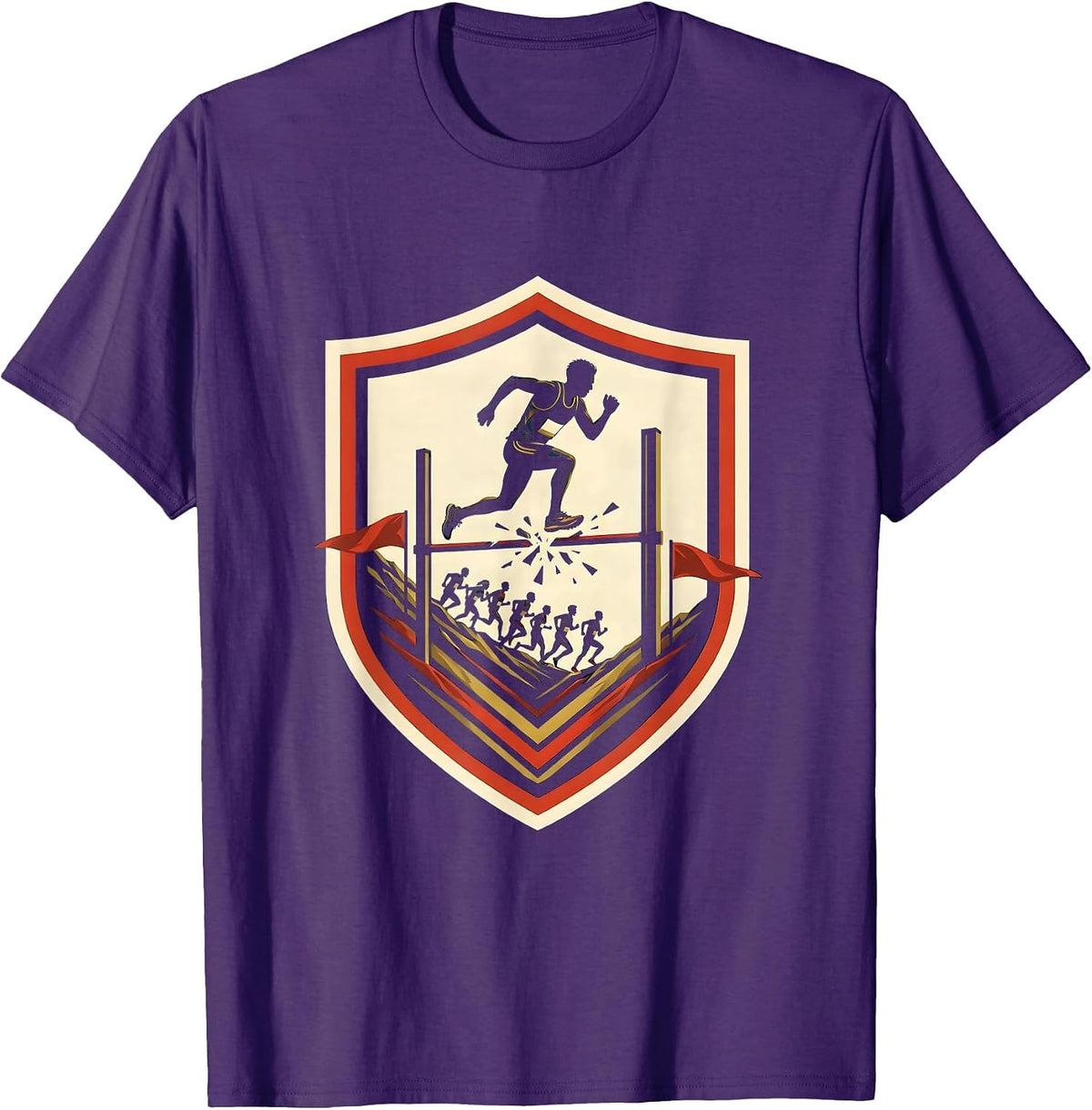 Men's Sealed Shield Cross Country Runner Team Pride T-Shirt - Purple