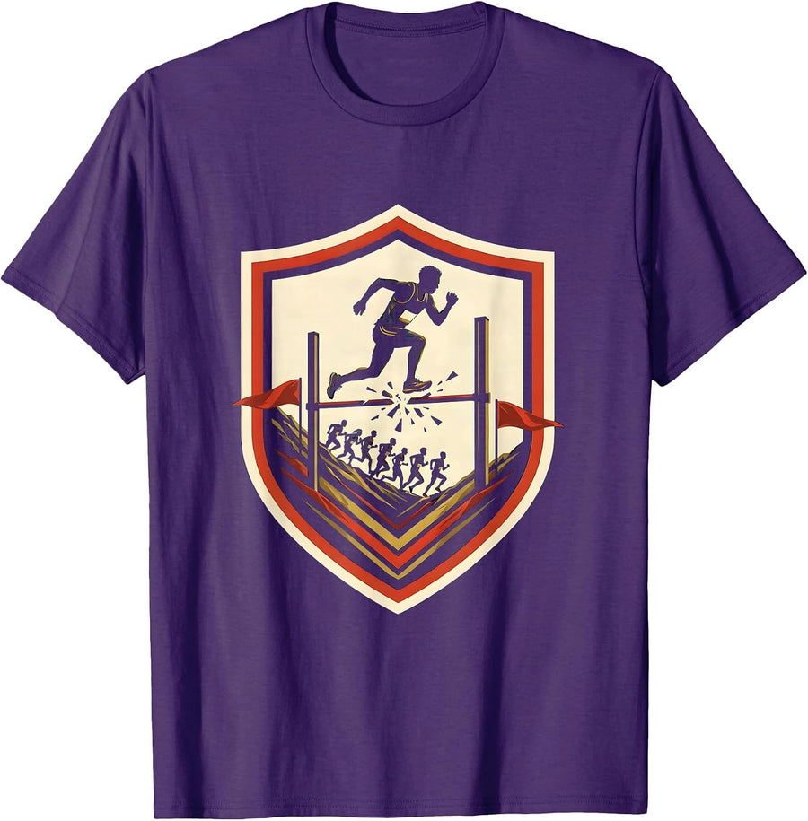 Men's Sealed Shield Cross Country Runner Team Pride T-Shirt - Purple