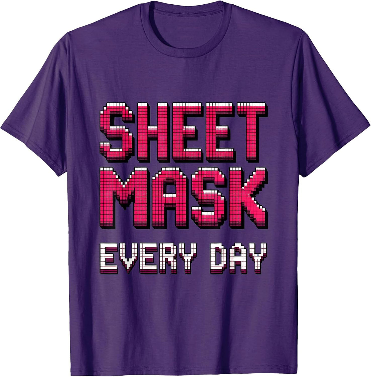 Sheet Mask Every Day K-Beauty Skincare Design T-Shirt - Purple