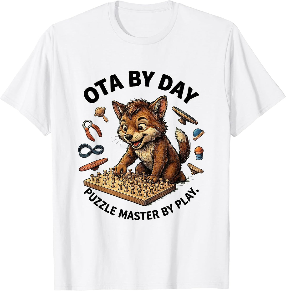 Men's OTA By Day Puzzle Master By Play Retro Occupational Therapy T-Shirt - White