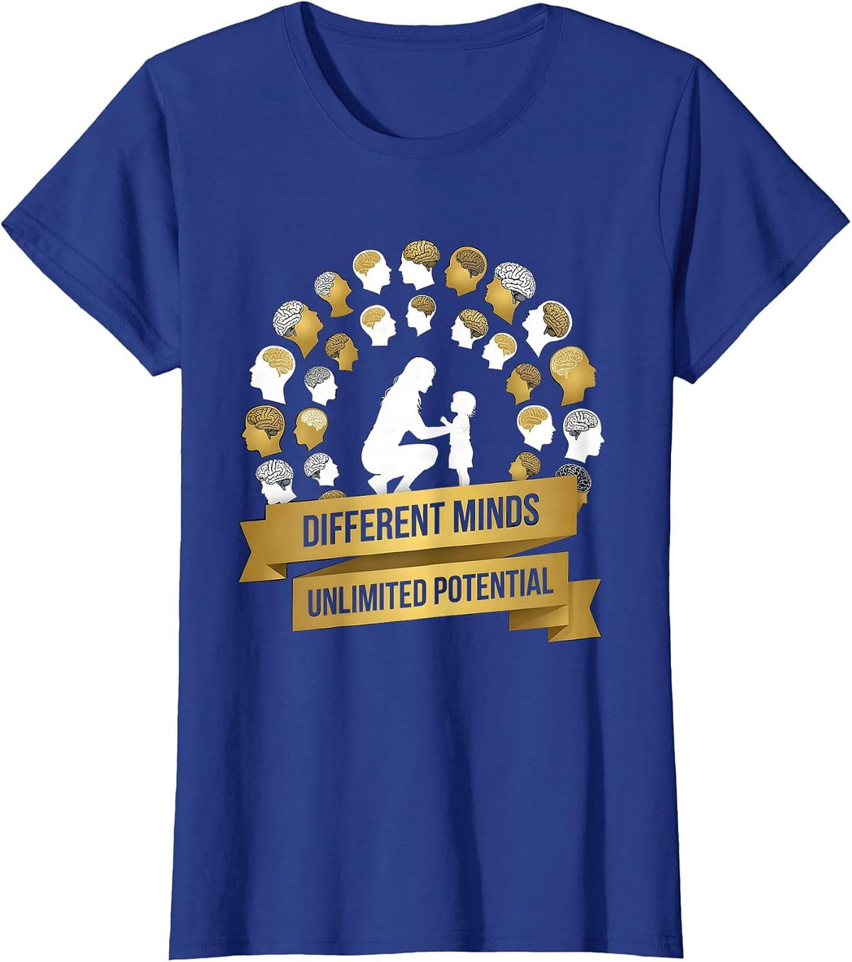 Women's Different Minds Unlimited Potential Sped Teacher T-Shirt - Royal Blue