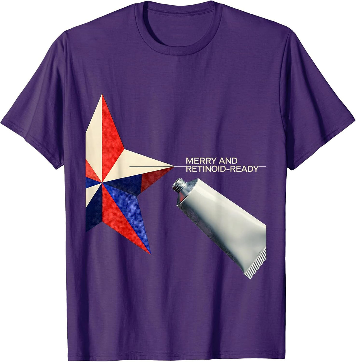 Men's Merry And Retinoid-Ready Geometric Esthetician Dermatology T-Shirt - Purple