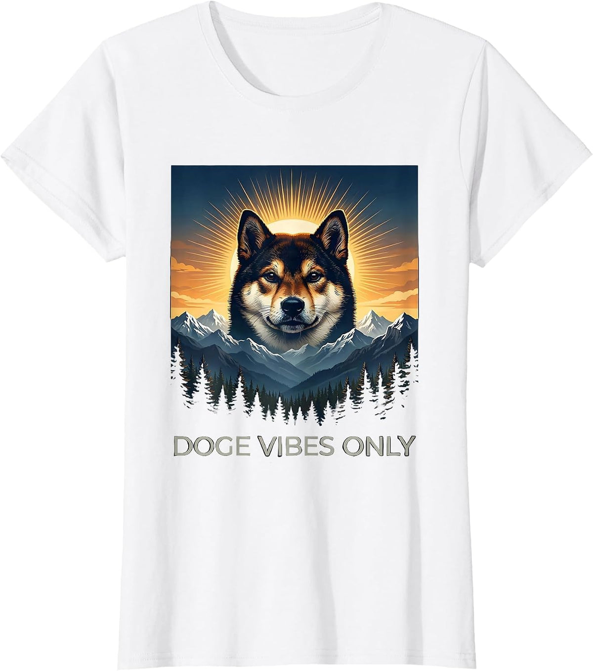Doge Vibes Only Meme Internet Culture Design T-Shirt - White