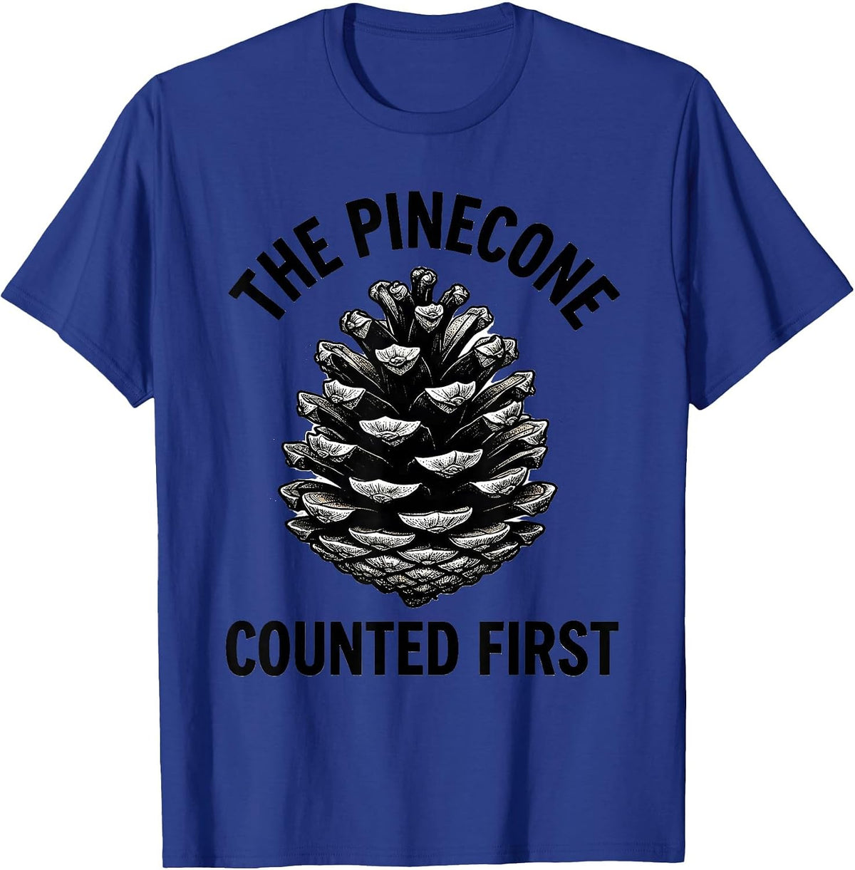The Pinecone Counted First Math Enthusiast Sacred Geometry T-Shirt - Royal Blue