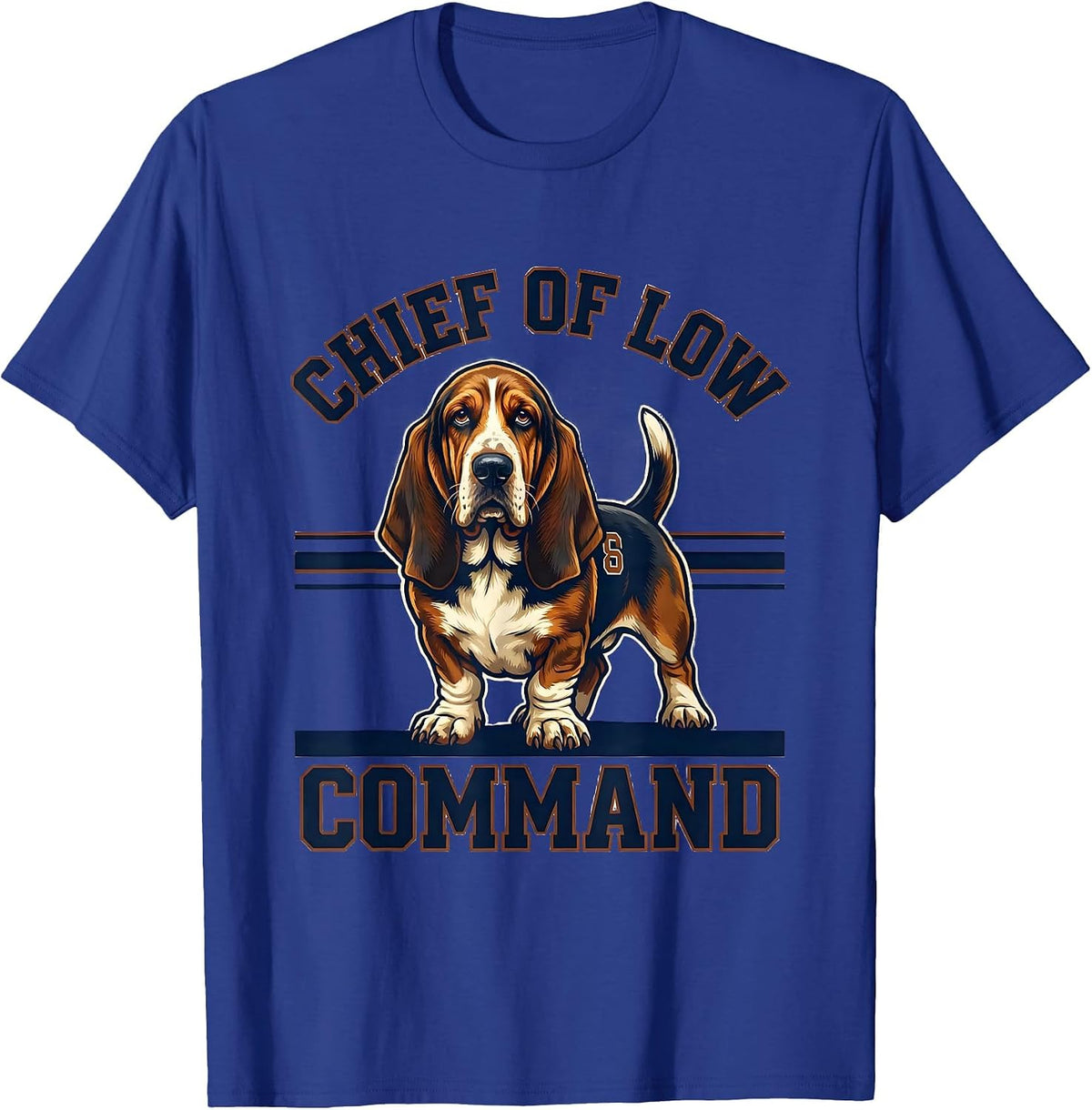 Men's Chief Of Low Command Funny Basset Hound Dog Lover Gift T-Shirt - Royal Blue