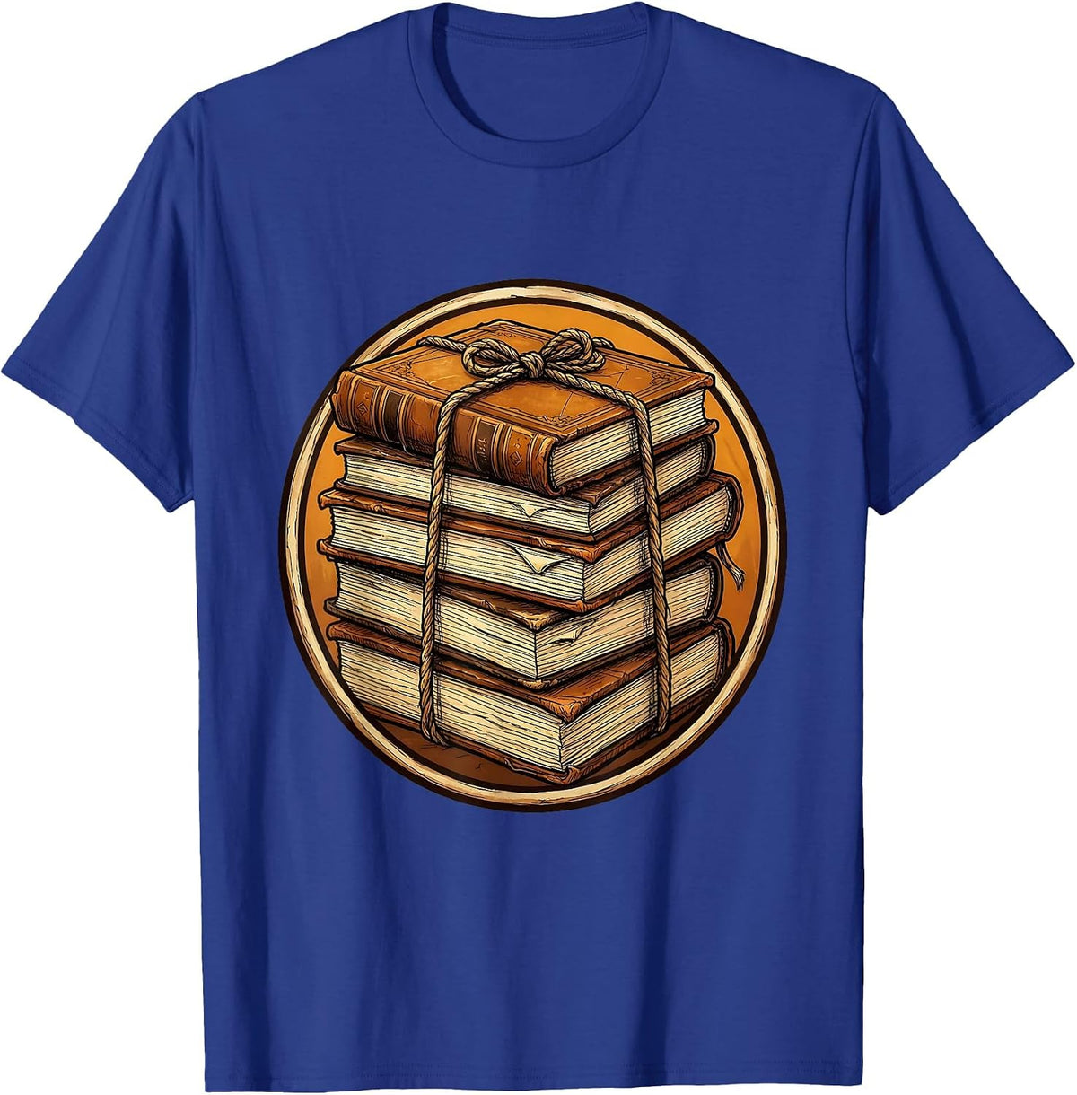 Worn Textbooks Stack Tied With Rope Teacher Gift T-Shirt - Royal Blue