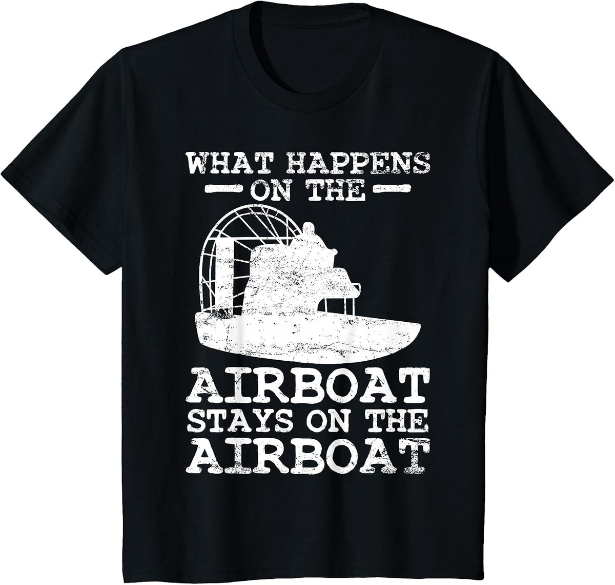 Airboat Boat Captain Boating Vintage T-Shirt - Black