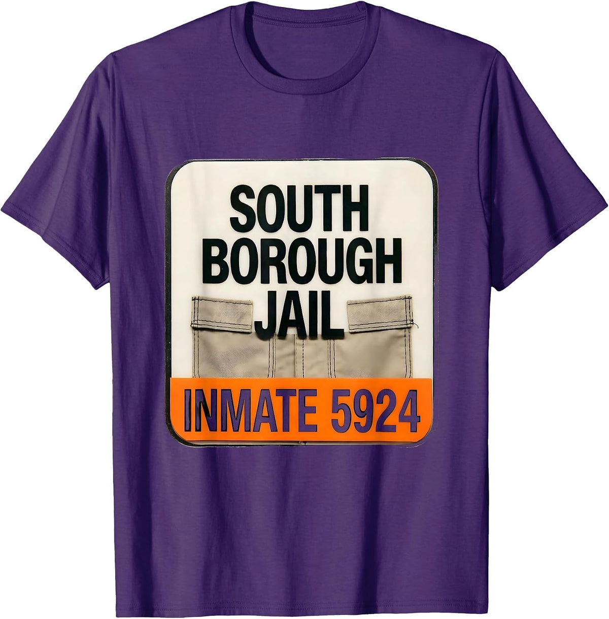 South Borough Jail Inmate 5924 Funny Halloween Prisoner T-Shirt - Purple