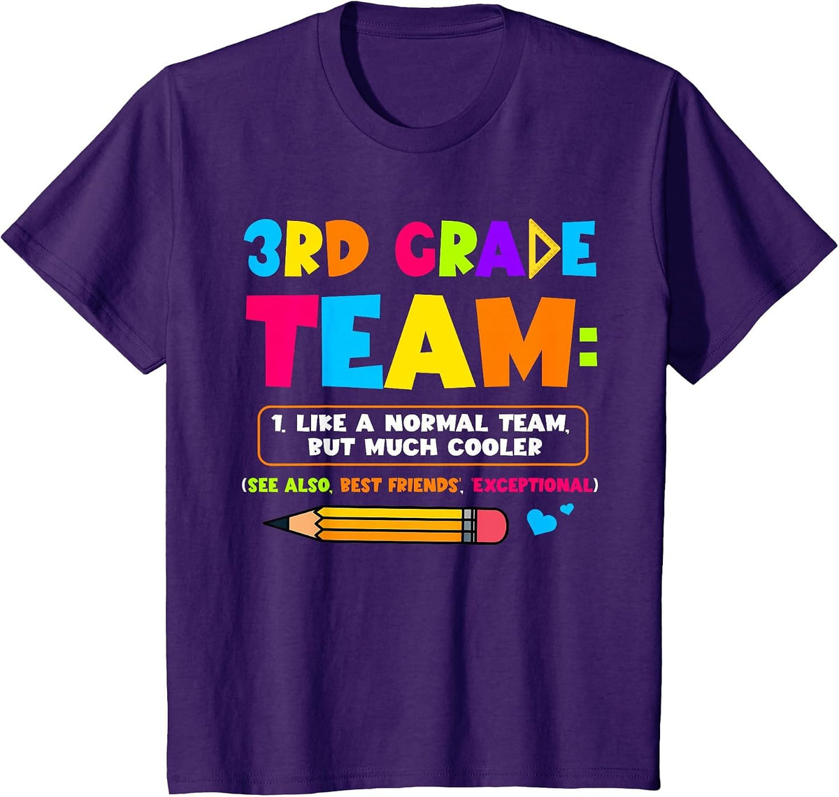 Funny 3rd Grade Team Like A Normal But Cooler Back to School T-Shirt - Purple
