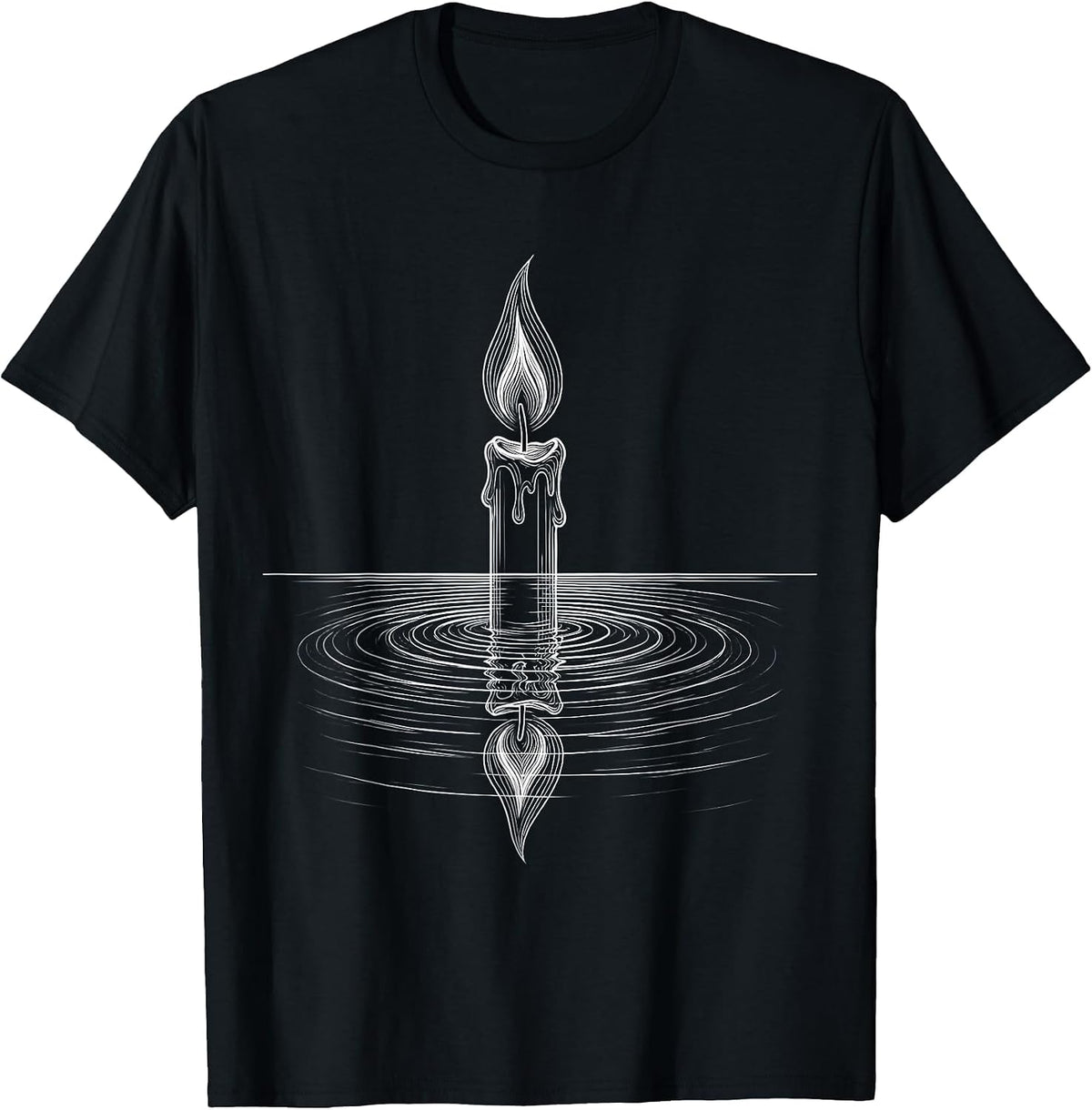 Men's Mental Health Matters Candle Flame Reflection Art T-Shirt - Black