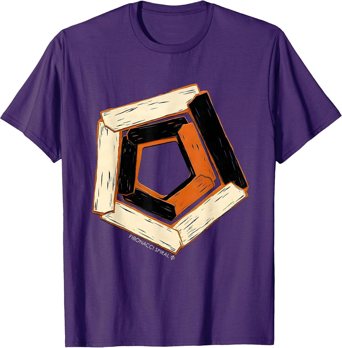 Men's Fibonacci Spiral Φ Sacred Geometry Math Enthusiast T-Shirt - Purple