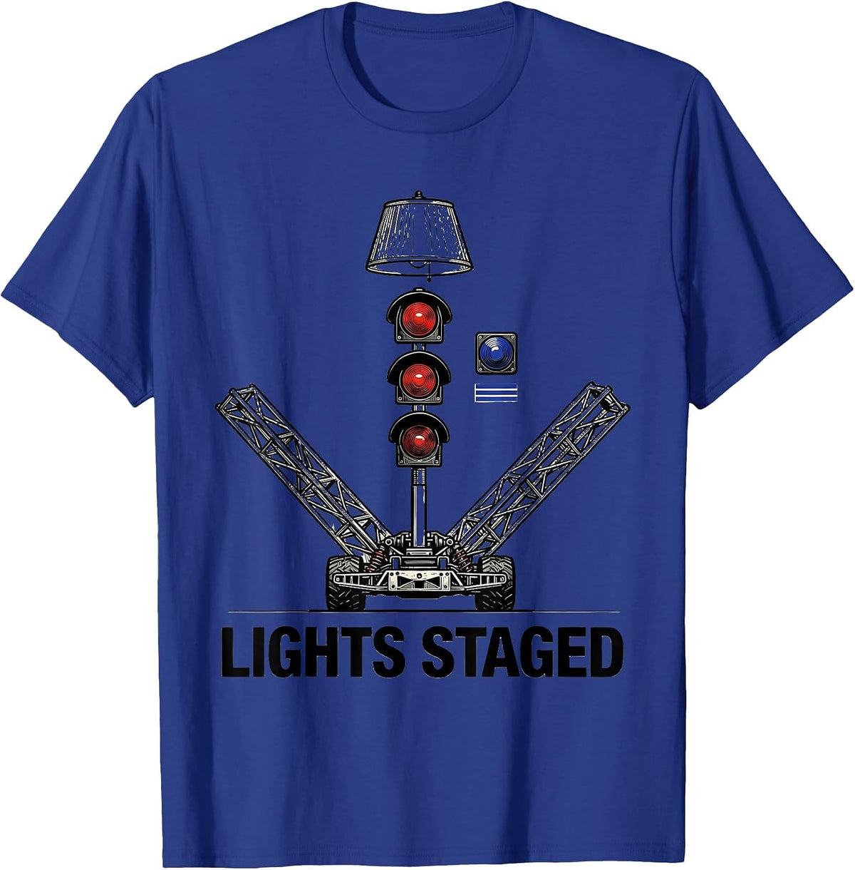Men's Lights Staged Exploded Drag Racing American Flag RC Hobbyist T-Shirt - Royal Blue