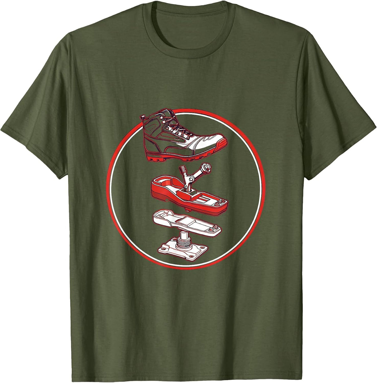 Boots to the Floor Racing Graphic T-Shirt - Olive Green