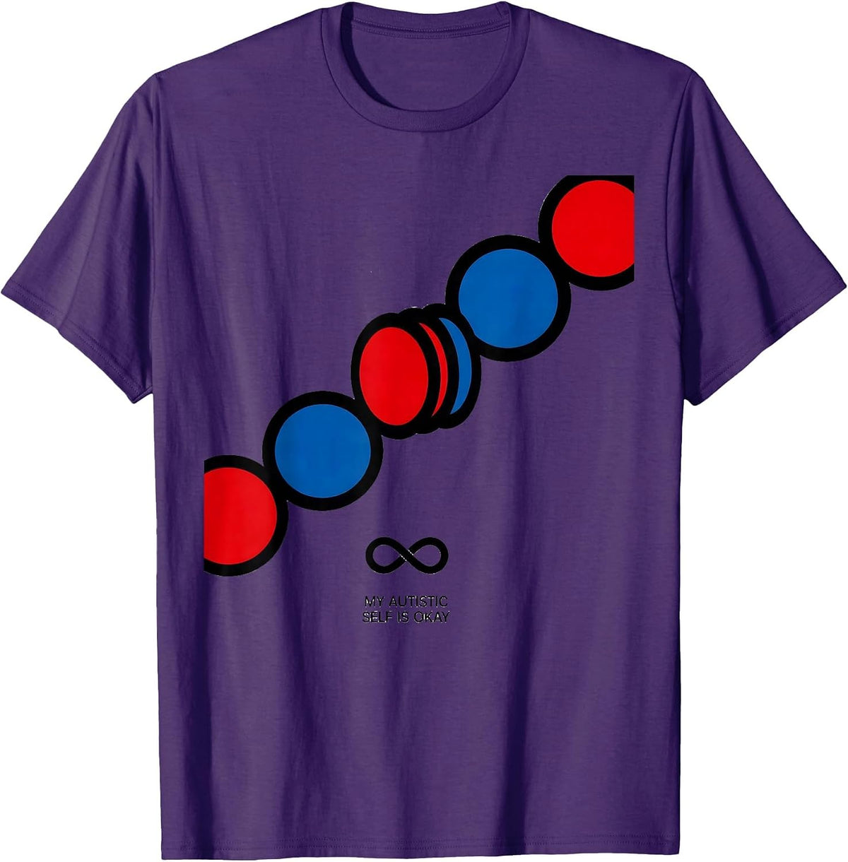 My Autistic Self Is Okay Bauhaus Modernist Neurodiversity T-Shirt - Purple
